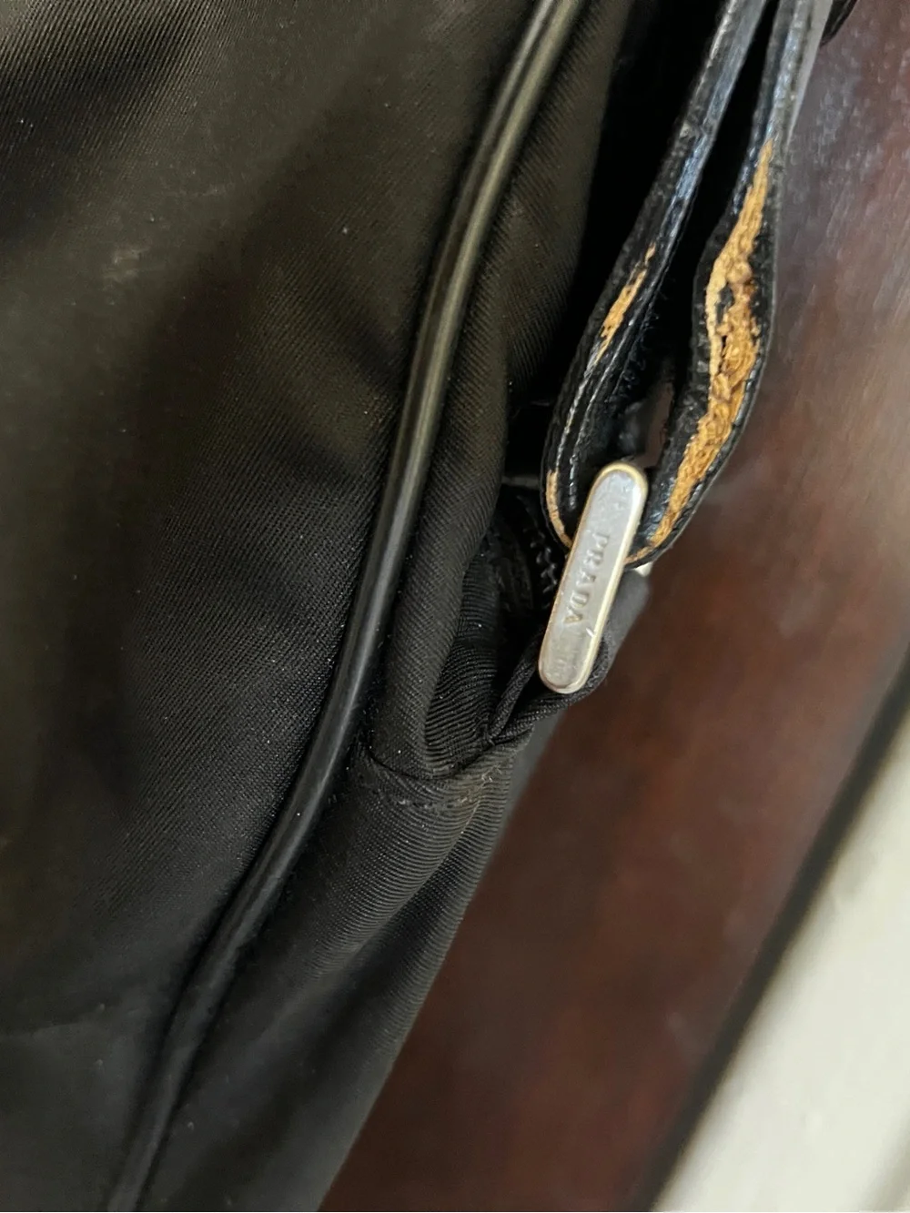 Prada Black Nylon Laptop Briefcase with Top Handles and Shoulder Strap